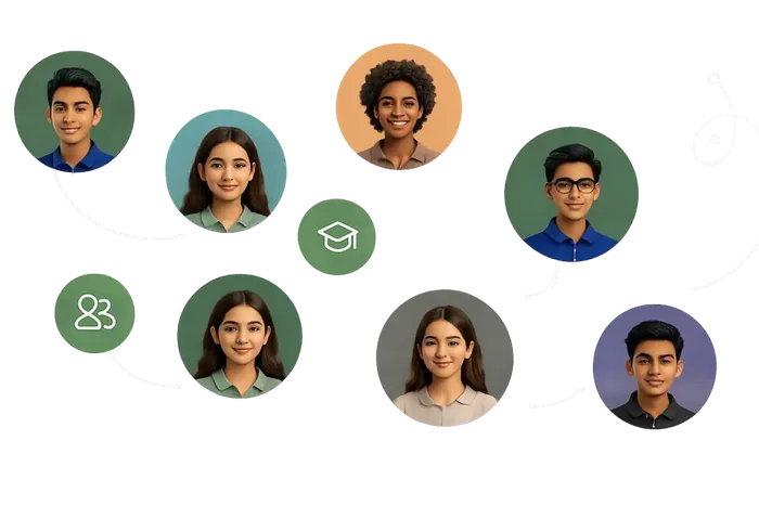 A connected network of students learning together on Pathshala